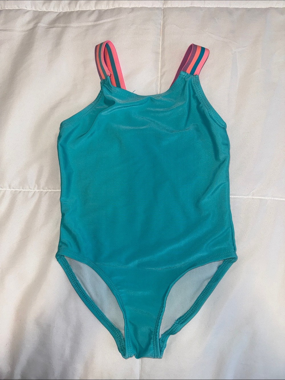 5/$30 Aqua One Piece Swim Suit with Colourful Straps